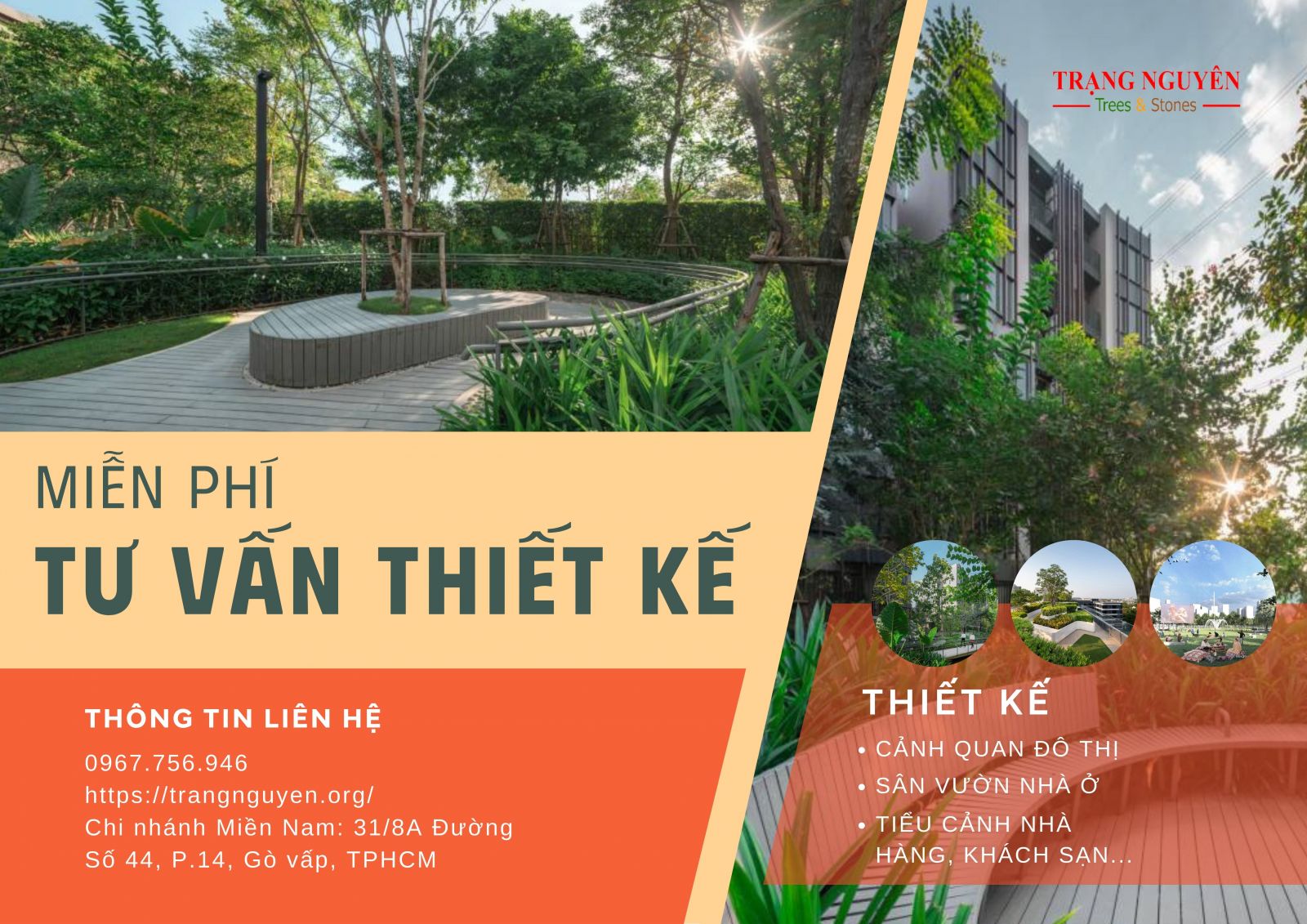 Trạng Nguyên miễn phí tư vấn cho dịch vụ thiết kế cảnh quan đô thị