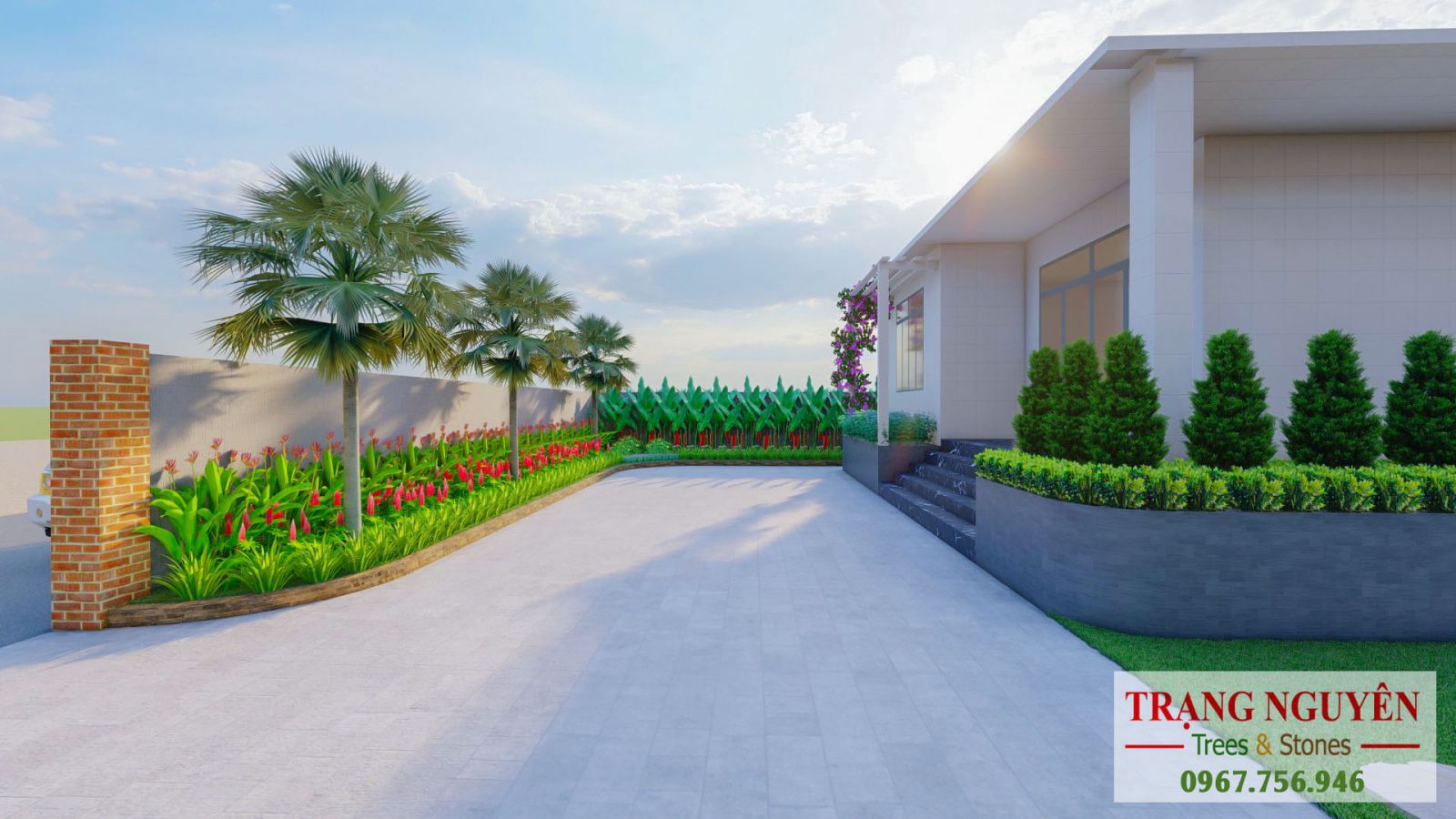 Gợi ý cây trồng ven tường nhà cho biệt thự