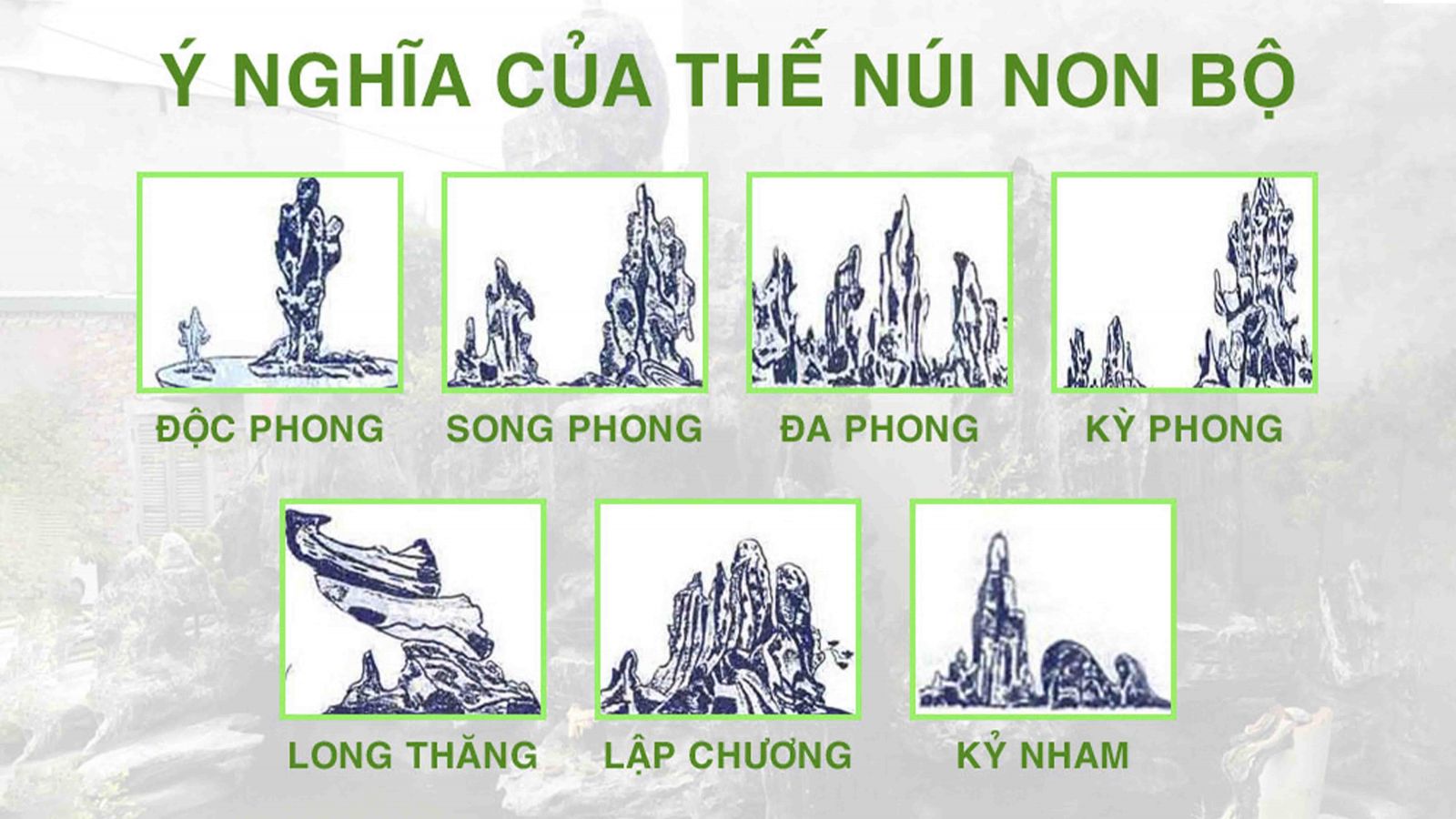 Các thế núi trong thiết kế hòn non bộ